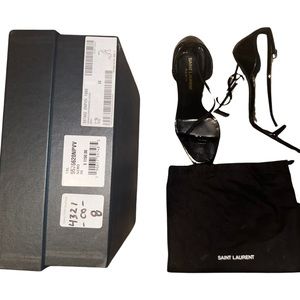 OPYUM YSL BLACK LOGO HEELS